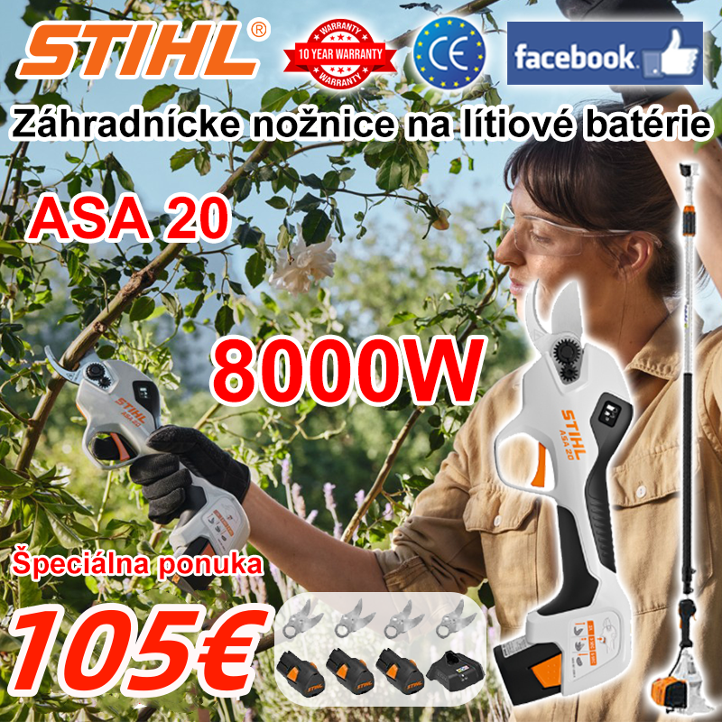 lítiové akumulátorové záhradnícke nožnice STIHL ASA 20